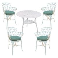 4 Cadeiras Viena Alumínio Mesa área Externa Jardim Varanda Verde - 1