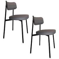 Cadeira De Jantar Estofada Kit 2 Ella M25 Linho Cinza - Mpozenato - 1