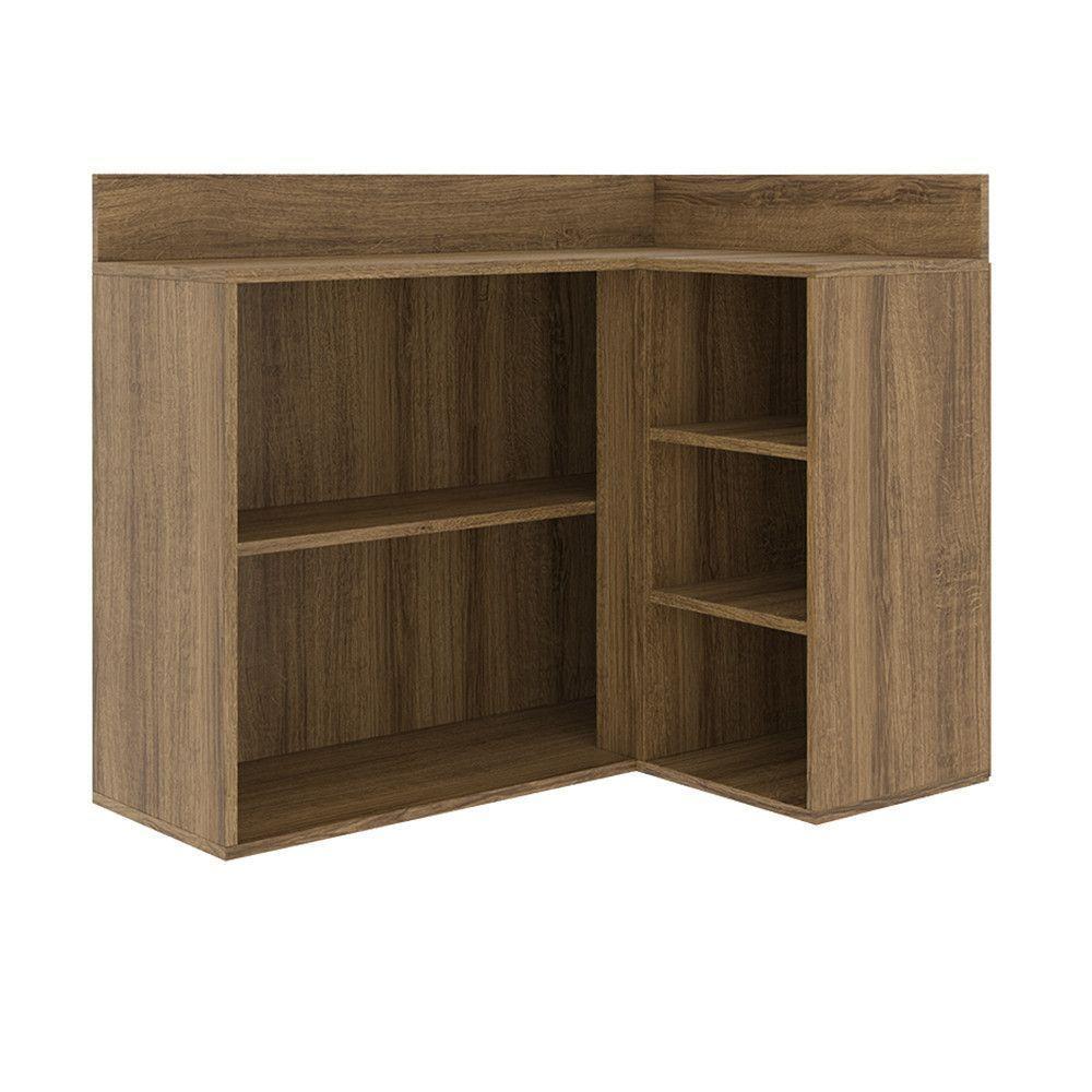 Armario Aéreo De Canto Confort Com Nicho Batrol Cinamomo Com Off White - 2