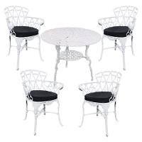 4 Cadeiras Viena Alumínio Mesa área Externa Jardim Varanda Preto - 1