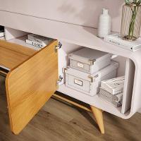 Estante Home Theater Nobre Off White Cinamomo E Aparador Infinity E Mesa De Centro Sky Cinamomo - Hb Móveis - 3