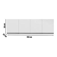 Balcão De Pia Tatiane 145 Cm E Armário Aéreo Andréia 4 Portas 150 Cm Com Fruteira Monalise Branco Brilho - Ajl