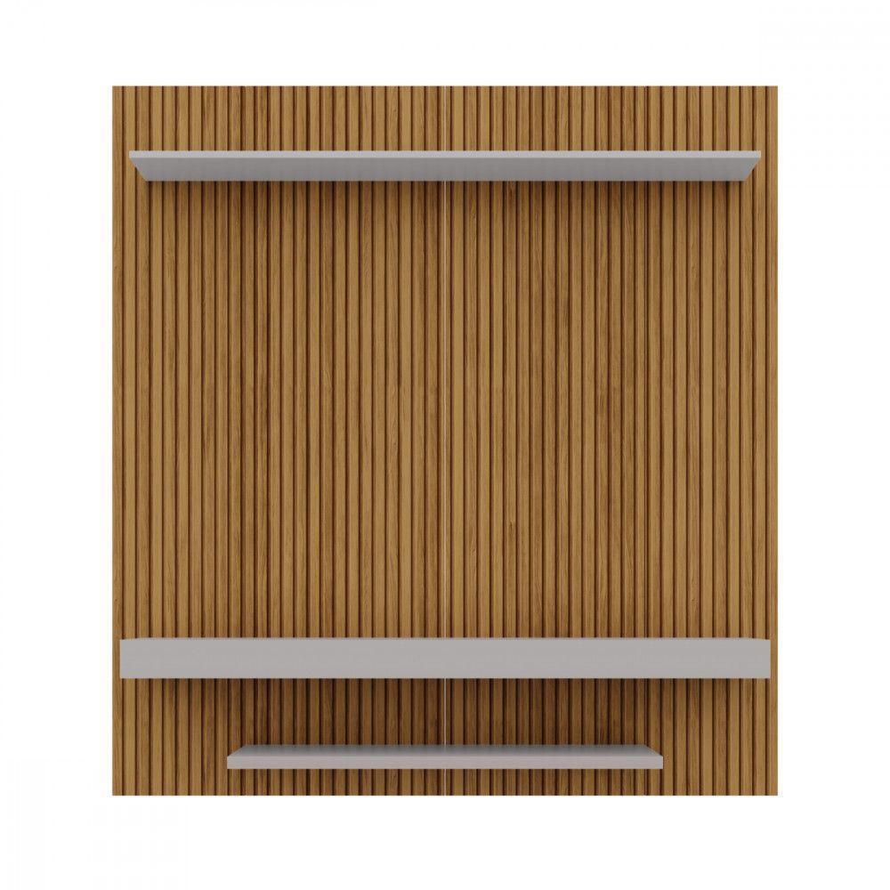 Painel Para Tv De Até 65 Polegadas Leme Pintura Ripado Cinamomo Com Off White - 3