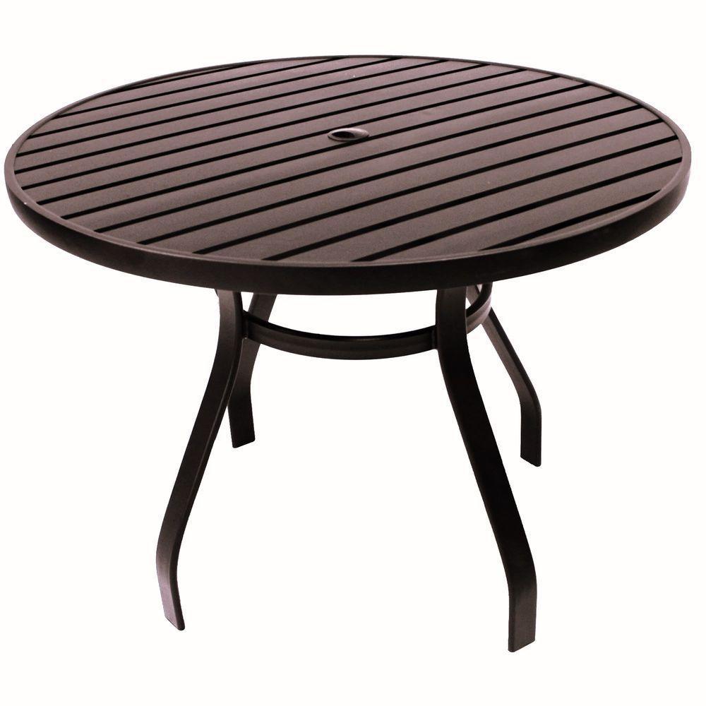 Mesa 90cm Sevilla Ripada Alumínio área Externa Interna Jardim Marrom - 1