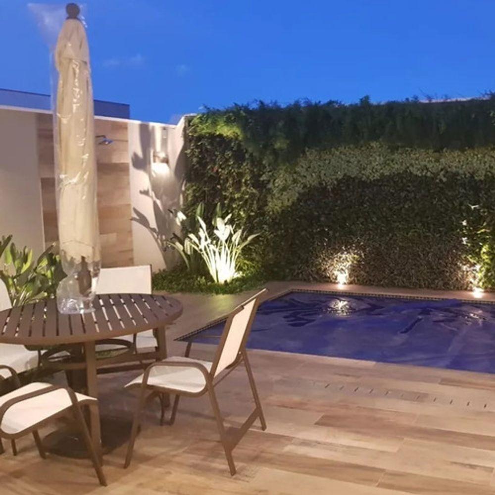 Mesa 90cm Sevilla Ripada Alumínio área Externa Interna Jardim Marrom - 5