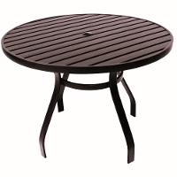 Mesa 90cm Sevilla Ripada Alumínio área Externa Interna Jardim Marrom - 1