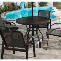 Mesa 90cm Sevilla Ripada Alumínio área Externa Interna Jardim Marrom - 2