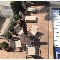 Mesa 90cm Sevilla Ripada Alumínio área Externa Interna Jardim Marrom - 3