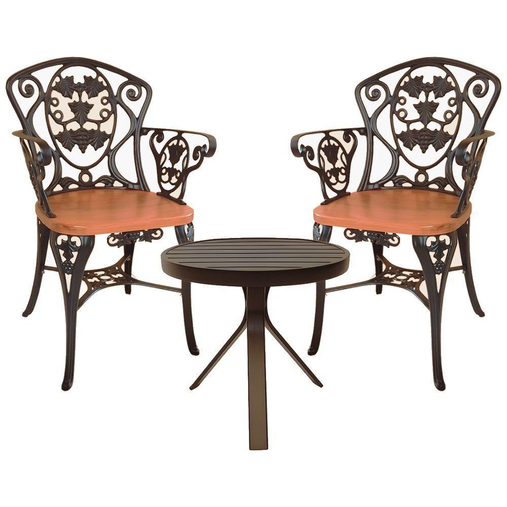 Kit 2 Cadeiras Viena Malbec Para Recepção Jardim Varanda Sacada Hotel + Mesinha Marrom - 1