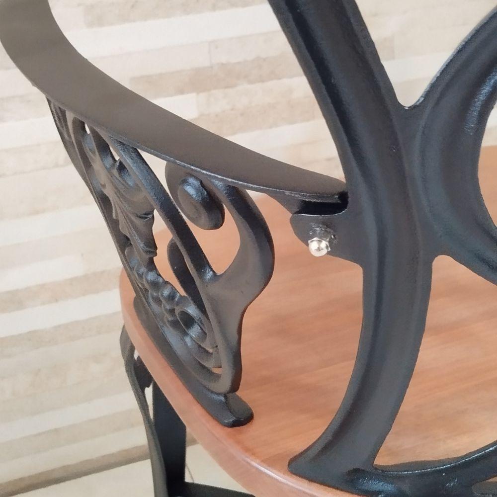 Kit 2 Cadeiras Viena Malbec Para Recepção Jardim Varanda Sacada Hotel + Mesinha Marrom - 4