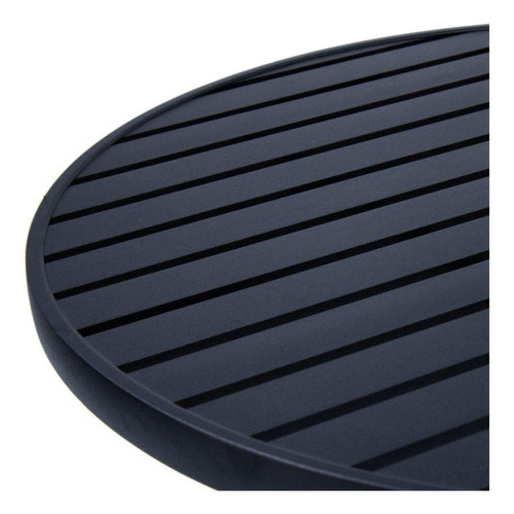 Mesa 90cm Sevilla Ripada Alumínio área Externa Interna Jardim Preto - 5