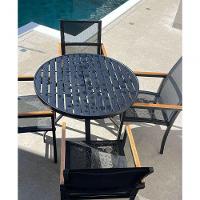 Mesa 90cm Sevilla Ripada Alumínio área Externa Interna Jardim Preto - 3