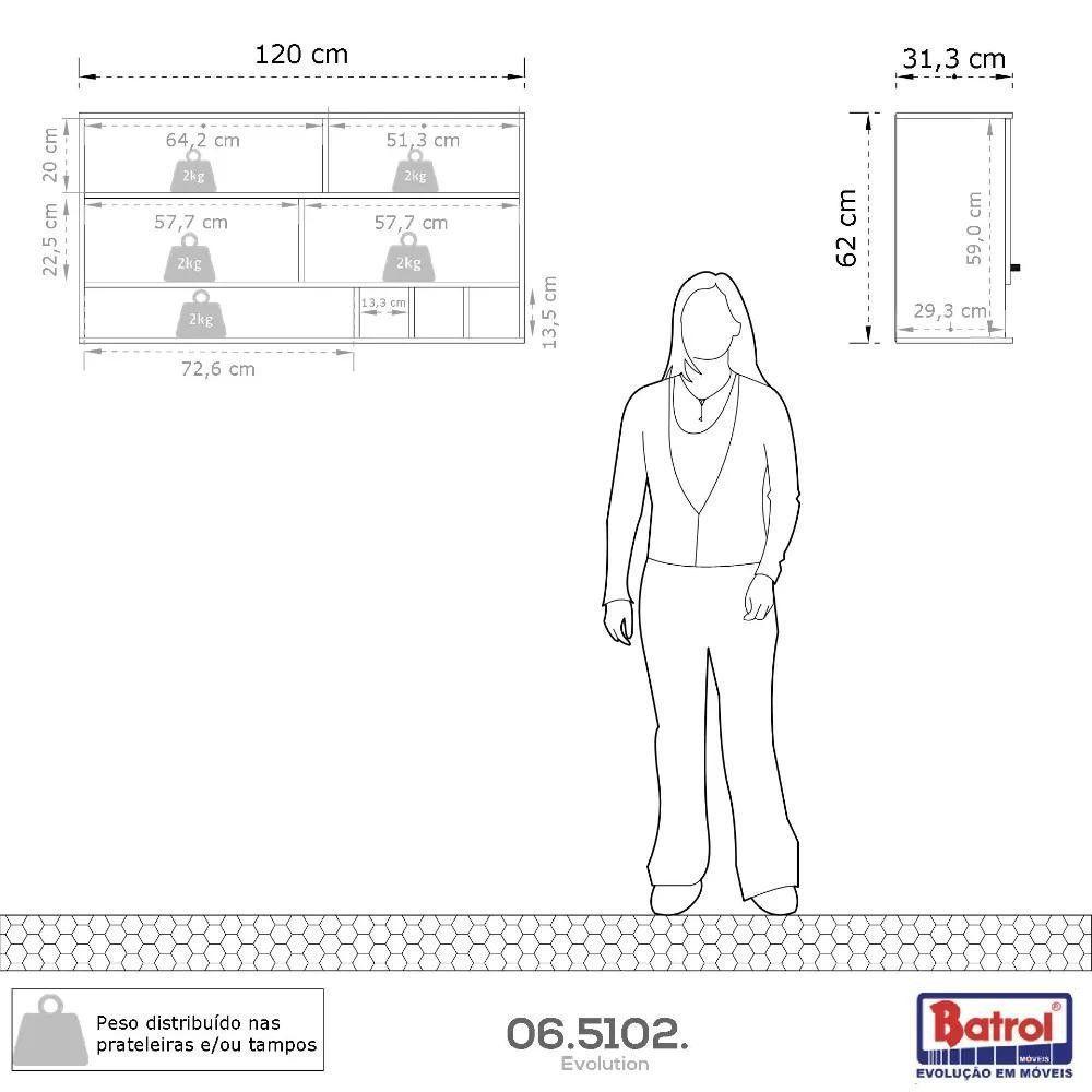 Cozinha Completa 4 Peças Evolution Plus Freijo Com Off White Freijo Com Off White - 6