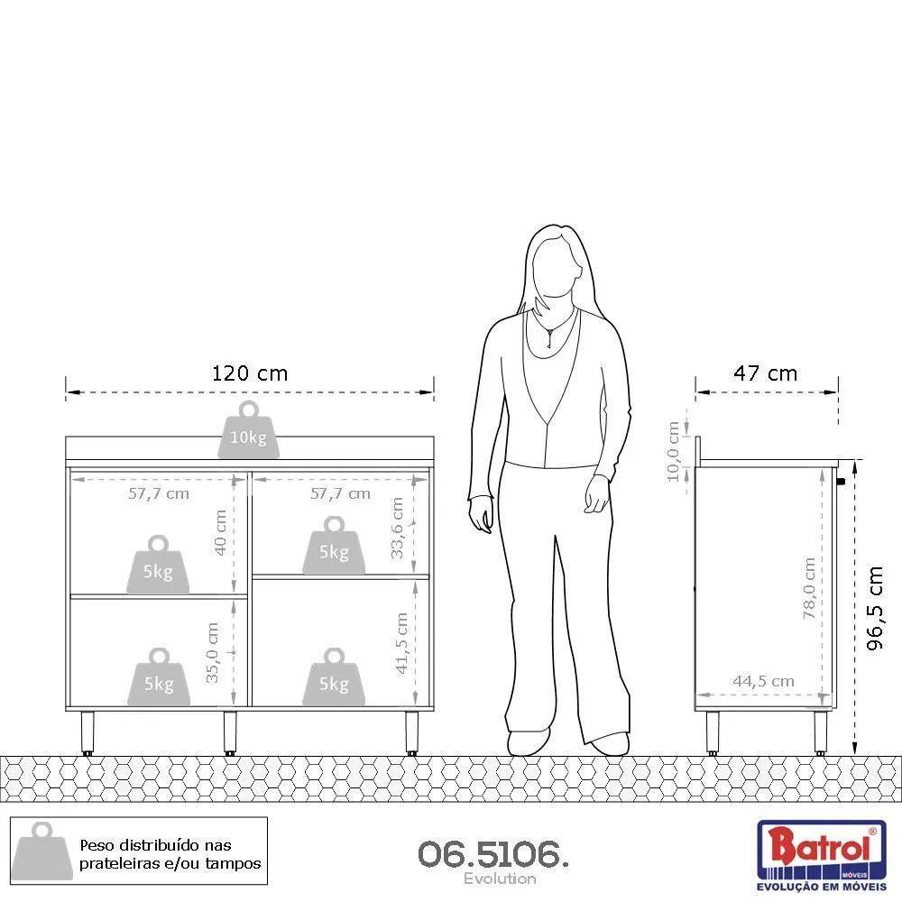 Cozinha Completa 4 Peças Evolution Plus Freijo Com Off White Freijo Com Off White - 7