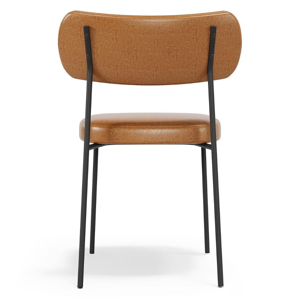 Cadeira De Jantar Estofada Kit 4 Milli A14 Sintético Caramelo - Mpozenato - 7