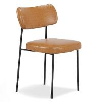 Cadeira De Jantar Estofada Kit 4 Milli A14 Sintético Caramelo - Mpozenato - 5