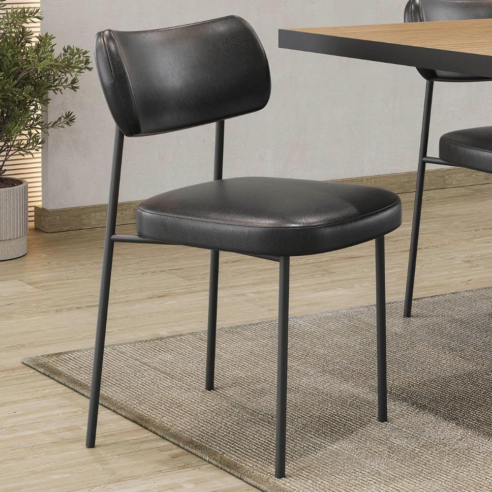 Cadeira De Jantar Estofada Kit 4 Milli A14 Sintético Preto - Mpozenato - 2