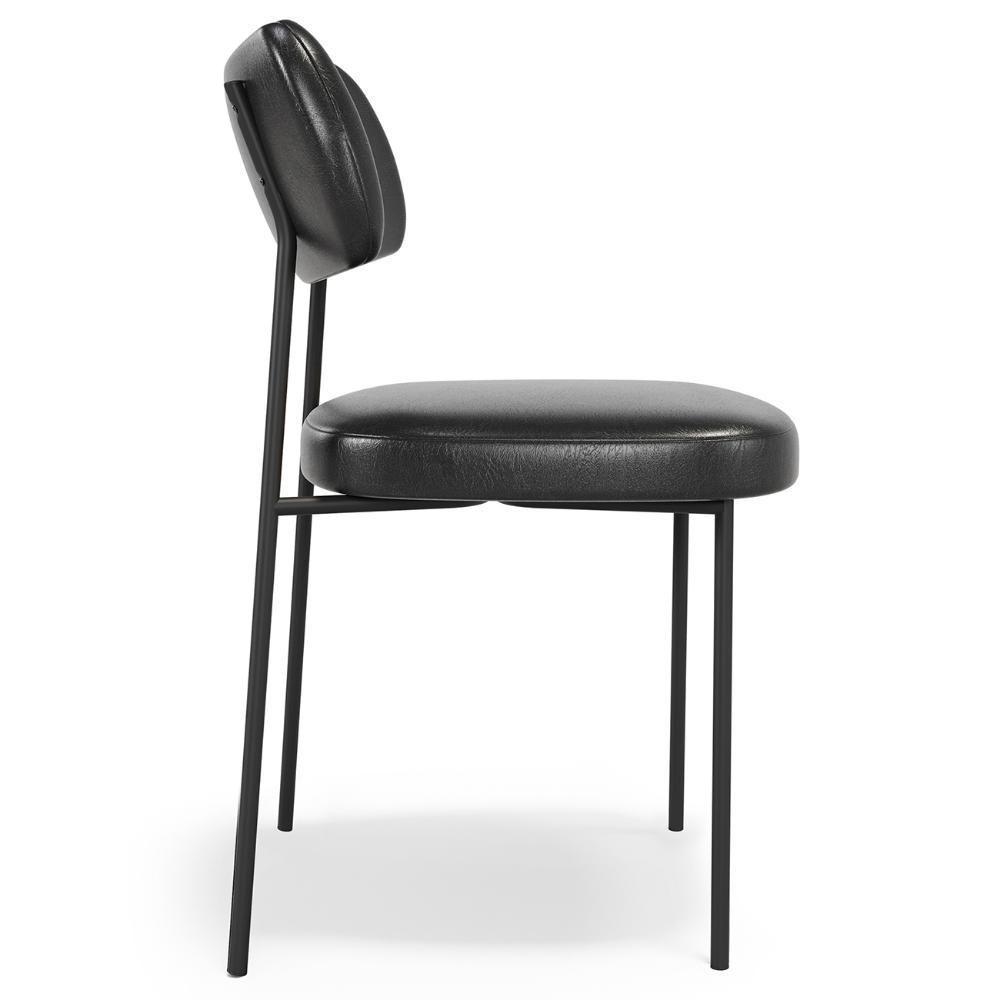 Cadeira De Jantar Estofada Kit 4 Milli A14 Sintético Preto - Mpozenato - 8