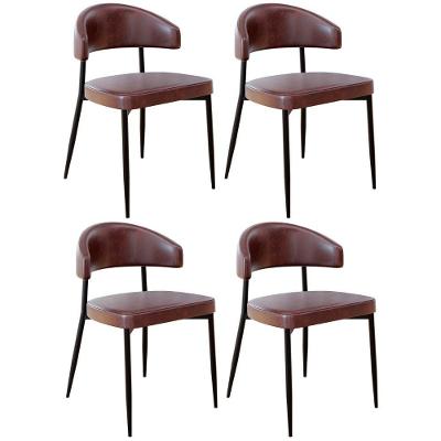 Cadeira De Jantar Estofada Kit 4 Chloe M25 Sintético Café - Mpozenato
