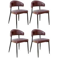 Cadeira De Jantar Estofada Kit 4 Chloe M25 Sintético Café - Mpozenato - 1