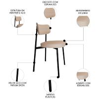 Cadeira De Jantar Estofada Kit 4 Ella M25 Linho Areia - Mpozenato - 3