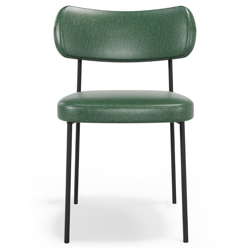 Cadeira De Jantar Estofada Kit 10 Milli A14 Sintético Verde Musgo - Mpozenato - 6