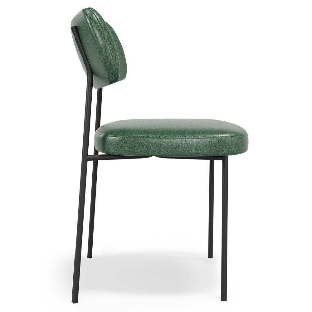 Cadeira De Jantar Estofada Kit 2 Milli A14 Sintético Verde Musgo - Mpozenato - 8