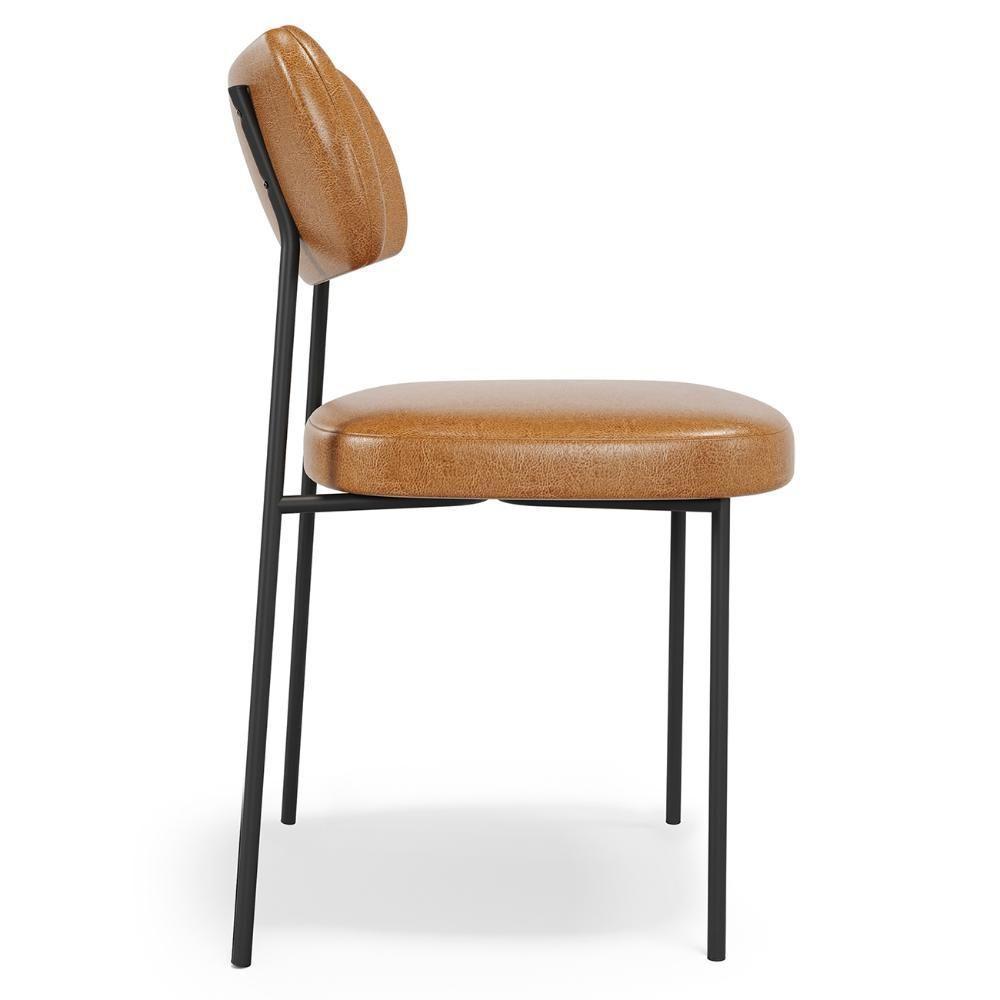 Cadeira De Jantar Estofada Kit 2 Milli A14 Sintético Caramelo - Mpozenato - 8