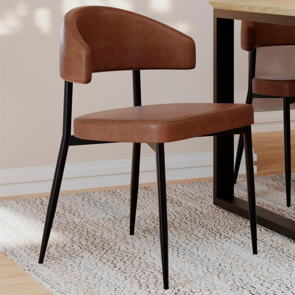 Cadeira De Jantar Estofada Kit 6 Chloe M25 Sintético Whisky - Mpozenato - 2