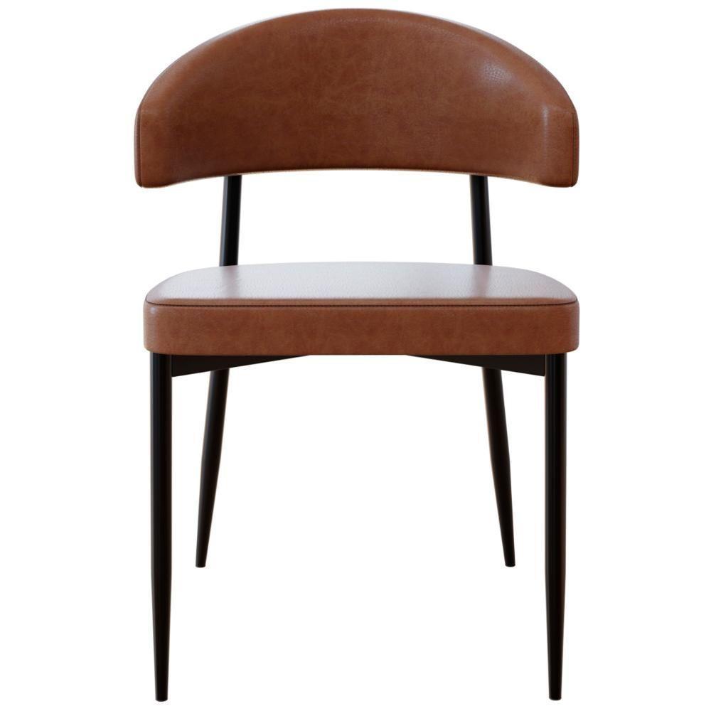 Cadeira De Jantar Estofada Kit 6 Chloe M25 Sintético Whisky - Mpozenato - 6