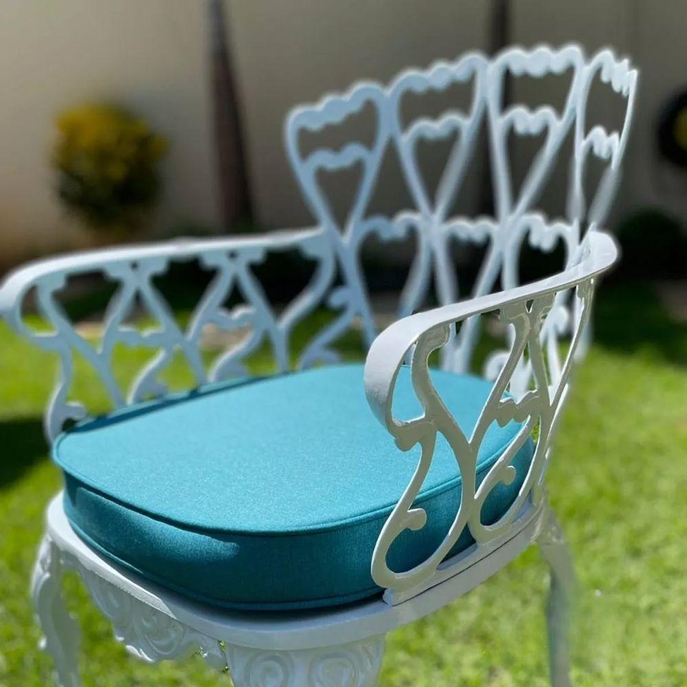 4 Cadeiras Viena Alumínio Mesa área Externa Jardim Varanda Azul Claro - 5