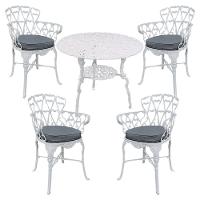 4 Cadeiras Viena Alumínio Mesa área Externa Jardim Varanda Cinza-escuro - 1