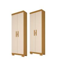 Kit 2 Armário Multiuso Israel 2 Portas com Chave 100% Mdf Linhamobília Cinamomo/off White - 1