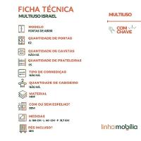 Kit 2 Armário Multiuso Israel 2 Portas com Chave 100% Mdf Linhamobília Cinamomo/off White - 6