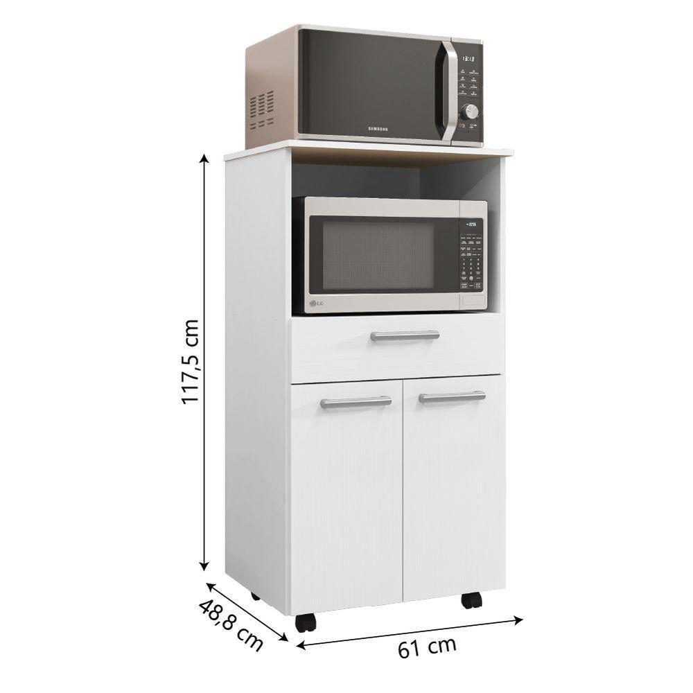 Armário De Cozinha Balcão Multiuso Duplo Forno Duetto Branco Kit's Paraná Branco - 3