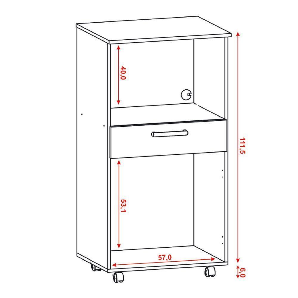Armário De Cozinha Balcão Multiuso Duplo Forno Duetto Branco Kit's Paraná Branco - 4