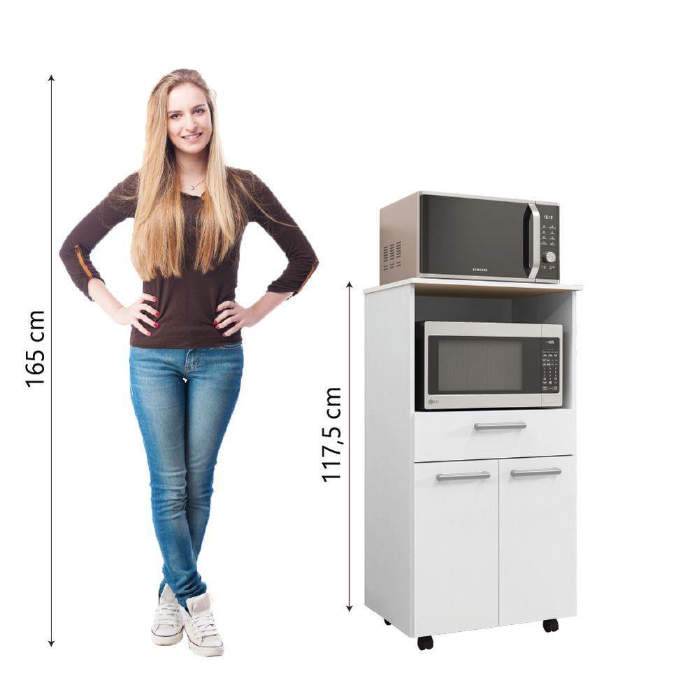 Armário De Cozinha Balcão Multiuso Duplo Forno Duetto Branco Kit's Paraná Branco - 6