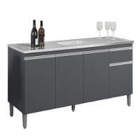 Balcão De Pia Tatiane 145 Cm Cinza Fosco - Ajl - 1