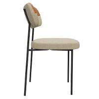 Cadeira De Jantar Estofada Kit 6 Milli A14 Linho Caramelo/areia - Mpozenato - 8