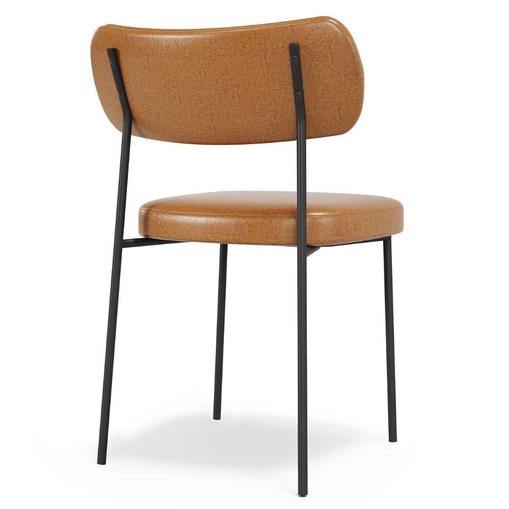 Cadeira De Jantar Estofada Kit 8 Milli A14 Sintético Caramelo - Mpozenato - 9