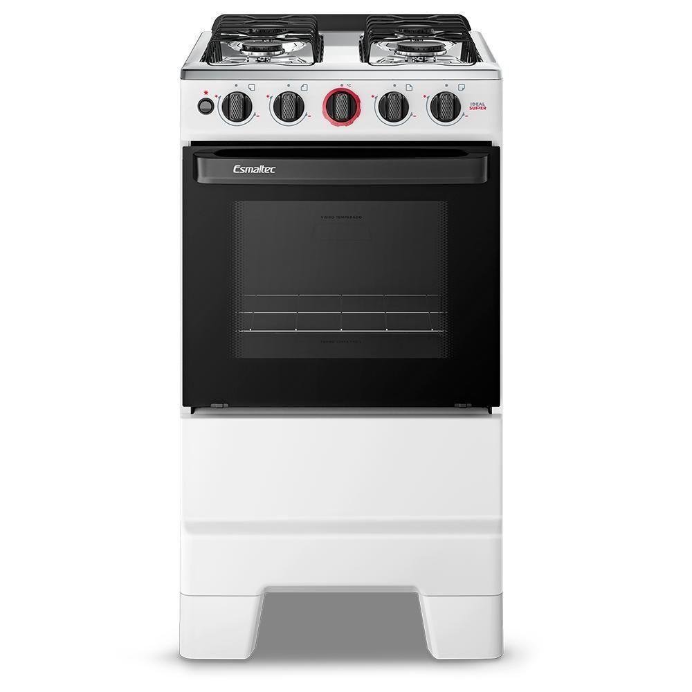 Fogão Esmaltec 4 Bocas Ideal Super  Acendimento Automático Branco Bivolt F4IAB4121BR - 1