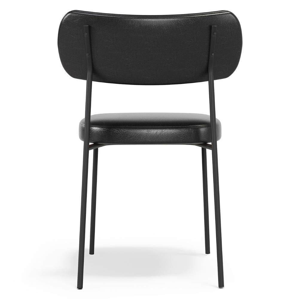 Cadeira De Jantar Estofada Kit 8 Milli A14 Sintético Preto - Mpozenato - 7