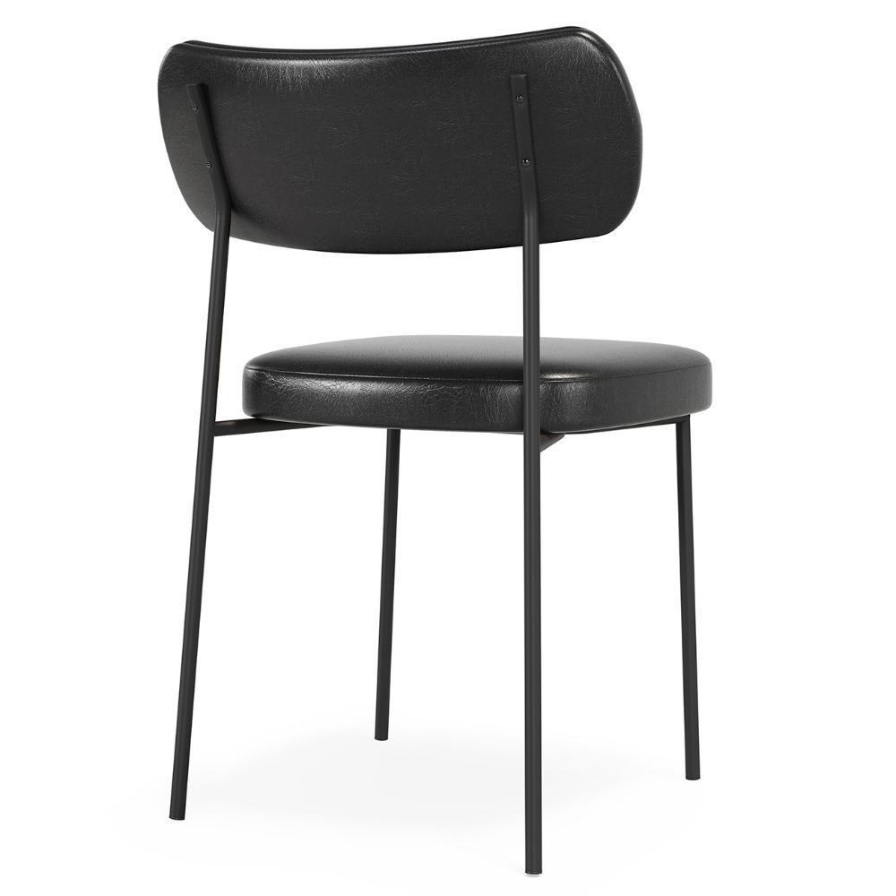 Cadeira De Jantar Estofada Kit 8 Milli A14 Sintético Preto - Mpozenato - 9