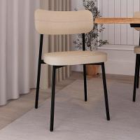 Cadeira De Jantar Estofada Kit 8 Ella M25 Linho Areia - Mpozenato - 2