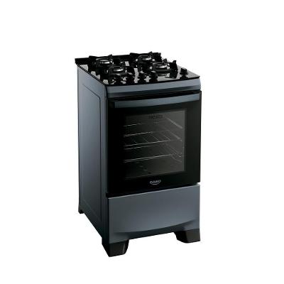 Fogão de Piso 4 Bocas a Gás Dako Supreme Glass Mesa de Vidro Acendimento Automático Titânio Bivolt
