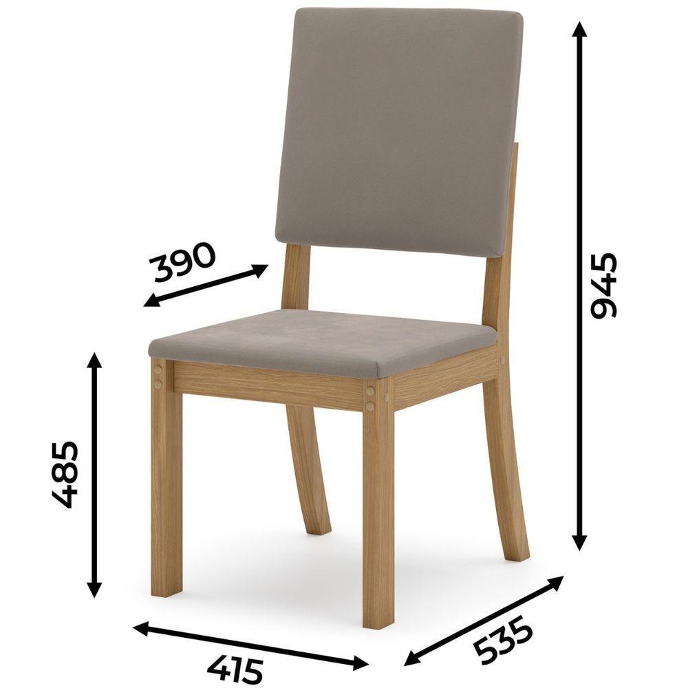 Kit Com 4 Cadeiras De Jantar Milla - Nature / Marrom Amêndoa - 3
