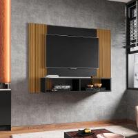 Painel Para Tv Até 48 Polegadas Navi Preto E Pintura Ripado Preto/nature - 2