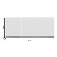 Balcão De Pia Tatiane 145 Cm E Armário Aéreo Andréia 3 Portas 120 Cm Com Fruteira Monalise Branco Brilho - Ajl - 5