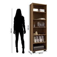 Kit 2 Gaveteiros Para Escritório Gávea Com Chave E 2 Livreiros Office Freijó Fosco - Móveis Leão - 6