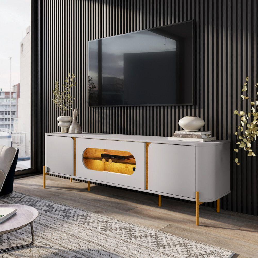 Rack Juquehy Para Tv Até 75 Polegadas Naturalle E Off White Naturalle Com Off White - 2